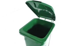 Omnipazar SY-6507 Pedallı Tekerlekli Kapaklı Plastik Çöp Konteyneri 120 lt YEŞİL
