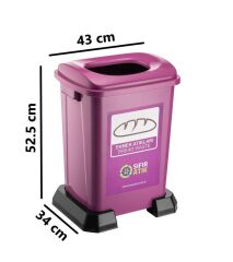 Omnipazar SY-4395 Sıfır Atık Ekmek Geri Dönüşüm Çöp Kutusu 50 lt Mor