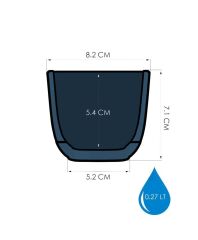 Omnipazar KRS-381 Dekoratif Plastik Mercan Kare Saksı 0.27 Litre No 1 Gece Mavisi