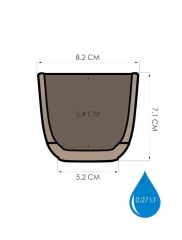 Omnipazar KRS-381 Dekoratif Plastik Mercan Kare Saksı 0.27 Litre No 1 Kahverengi