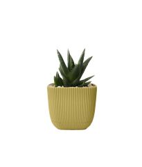 Omnipazar KRS-381 Dekoratif Plastik Mercan Kare Saksı 0.27 Litre No 1 Soft Sarı