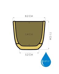 Omnipazar KRS-381 Dekoratif Plastik Mercan Kare Saksı 0.27 Litre No 1 Soft Sarı