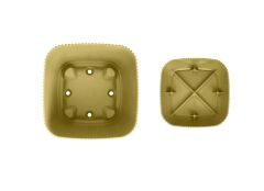 Omnipazar KRS-381 Dekoratif Plastik Mercan Kare Saksı 0.27 Litre No 1 Soft Sarı