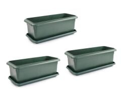 Omnipazar SO-V693 Tabaklı Villa Bahçe Saksı Takımı 95 Lt Yeşil 3 Adet