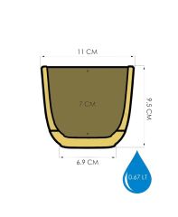 Omnipazar KRS-382 Dekoratif Plastik Mercan Kare Saksı 0.67 Litre No 2