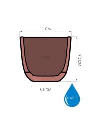 Omnipazar KRS-382 Dekoratif Plastik Mercan Kare Saksı 0.67 Litre No 2
