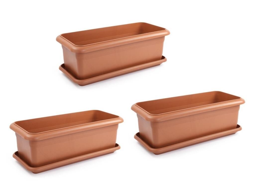 Omnipazar SO-V693 Tabaklı Villa Bahçe Saksı Takımı 95 Lt Kiremit 3 Adet