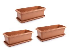 Omnipazar SO-V693 Tabaklı Villa Bahçe Saksı Takımı 95 Lt Kiremit 3 Adet