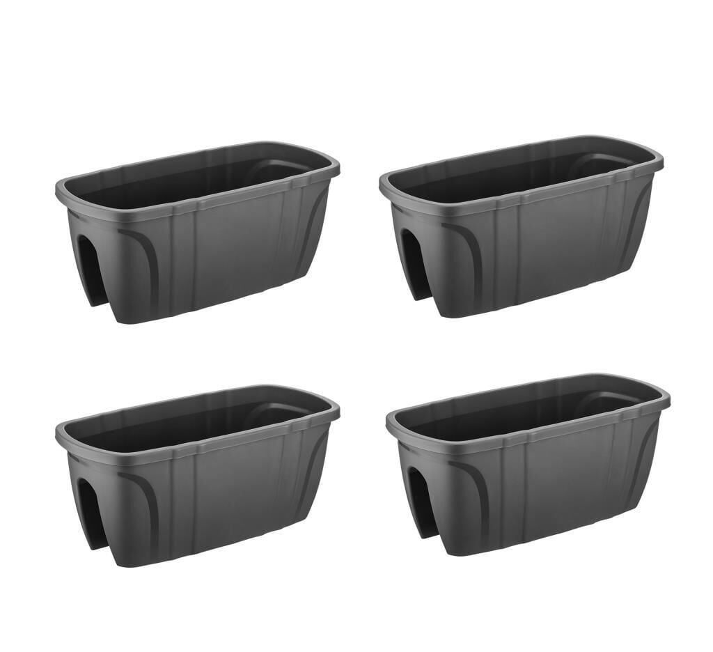 SY-5710 Opal Balkon Küpeşte Saksı Antrasit 4 Adet