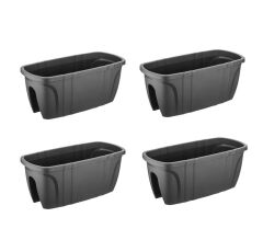 SY-5710 Opal Balkon Küpeşte Saksı Antrasit 4 Adet