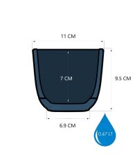 Omnipazar KRS-382 Dekoratif Plastik Mercan Kare Saksı 0.67 Litre No 2 Gece Mavisi