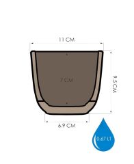 Omnipazar KRS-382 Dekoratif Plastik Mercan Kare Saksı 0.67 Litre No 2 Kahverengi