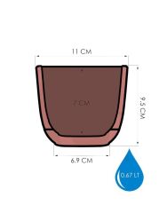 Omnipazar KRS-382 Dekoratif Plastik Mercan Kare Saksı 0.67 Litre No 2 Soft Pembe