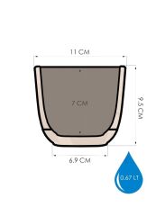 Omnipazar KRS-382 Dekoratif Plastik Mercan Kare Saksı 0.67 Litre No 2 Bej