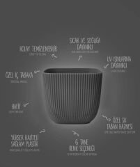 Omnipazar KRS-382 Dekoratif Plastik Mercan Kare Saksı 0.67 lt 6 Renk Set