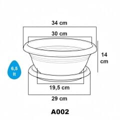 Omnipazar SO-A002 Arajman Saksı Takımı Tabaklı 6.5 Litre No: 2