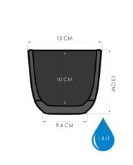 Omnipazar KRS-383 Dekoratif Plastik Mercan Kare Saksı 1.8 Litre No 3