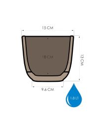 Omnipazar KRS-383 Dekoratif Plastik Mercan Kare Saksı 1.8 Litre No 3 Kahverengi