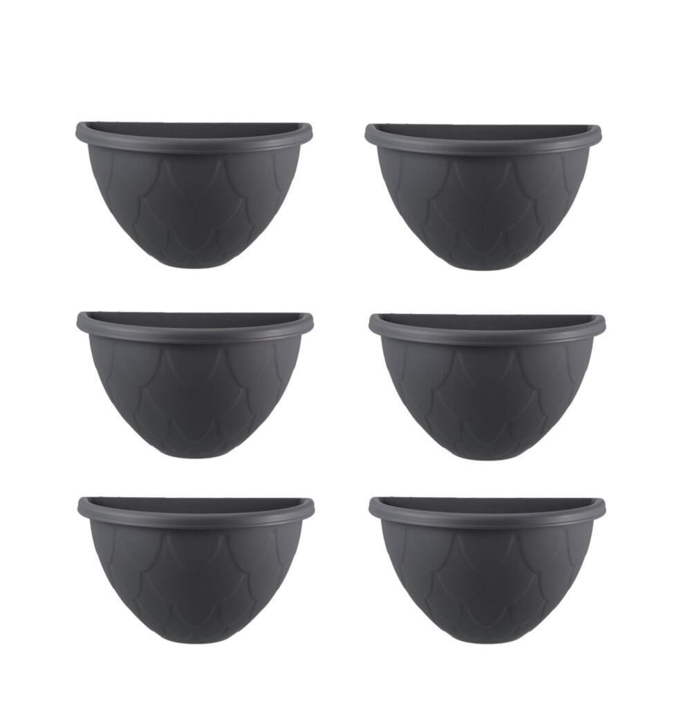 Omnipazar SO-DD03 Dekoratif Damla Duvar Saksı 3.4 Litre Antrasit 6 Adet