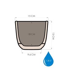 Omnipazar KRS-383 Dekoratif Plastik Mercan Kare Saksı 1.8 Litre No 3 Bej