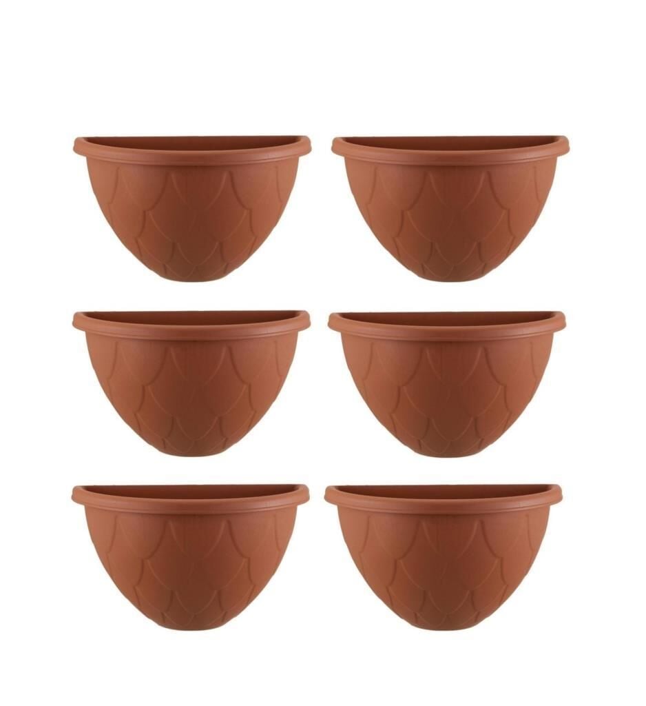 Omnipazar SO-DD02 Dekoratif Damla Duvar Saksı 2.4 Litre Kiremit 6 Adet