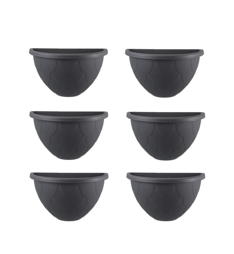 Omnipazar SO-DD02 Dekoratif Damla Duvar Saksı 2.4 Litre Antrasit 6 Adet