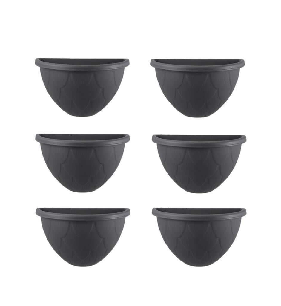 Omnipazar SO-DD02 Dekoratif Damla Duvar Saksı 2.4 Litre Antrasit 6 Adet