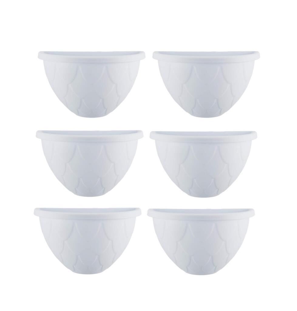 Omnipazar SO-DD02 Dekoratif Damla Duvar Saksı 2.4 Litre Beyaz 6 Adet