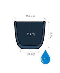Omnipazar KRS-384 Dekoratif Plastik Mercan Kare Saksı 4 Litre No 4 Gece Mavisi