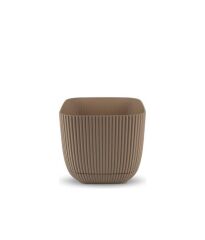 Omnipazar KRS-384 Dekoratif Plastik Mercan Kare Saksı 4 Litre No 4 Kahverengi