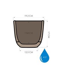 Omnipazar KRS-384 Dekoratif Plastik Mercan Kare Saksı 4 Litre No 4 Kahverengi