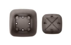 Omnipazar KRS-384 Dekoratif Plastik Mercan Kare Saksı 4 Litre No 4 Kahverengi