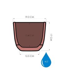 Omnipazar KRS-384 Dekoratif Plastik Mercan Kare Saksı 4 Litre No 4 Soft Pembe