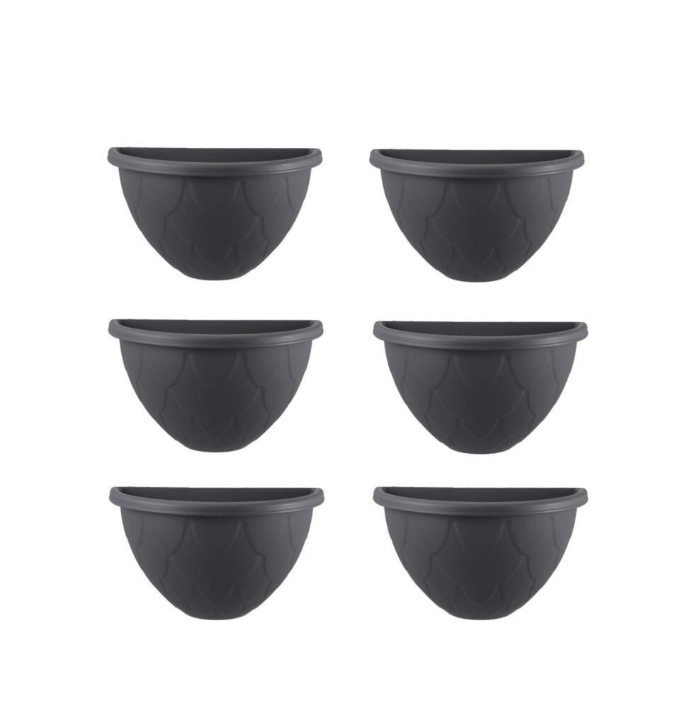 Omnipazar SO-DD01 Dekoratif Damla Duvar Saksı 1.4 Litre Antrasit 6 Adet