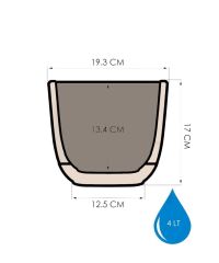 Omnipazar KRS-384 Dekoratif Plastik Mercan Kare Saksı 4 Litre No 4 Bej