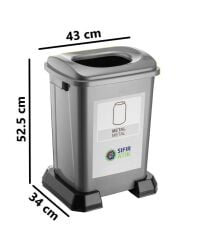 Omnipazar SY-4395 Sıfır Atık Geri Dönüşüm Çöp Kutusu 50 lt 6'lı Set