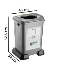 Omnipazar SY-4395 Sıfır Atık Geri Dönüşüm Çöp Kutusu 50 lt 6'lı Set