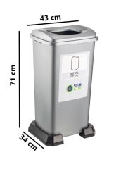 Omnipazar SY-4398 Sıfır Atık Geri Dönüşüm Çöp Kutusu 70 lt 6'lı Set