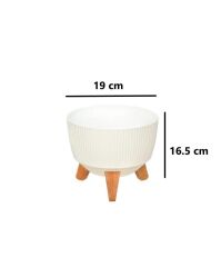 Omnipazar ELF-494 Dekoratif Ayaklı Nostalji Saksı 2.8 lt Beyaz