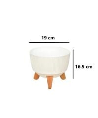 Omnipazar ELF-494 Dekoratif Ayaklı Nostalji Saksı 2.8 lt Beyaz