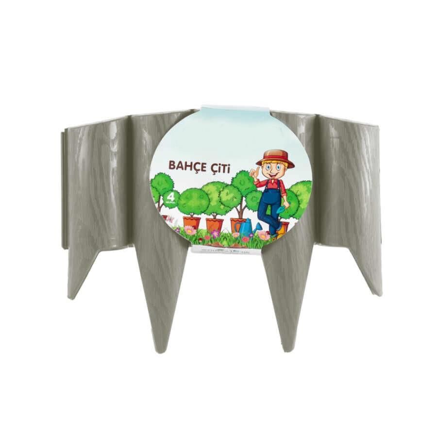 Omnipazar SO-IBC3 Eko İstanbul Bahçe Çiti 4'lü Set 31x23 cm Gri