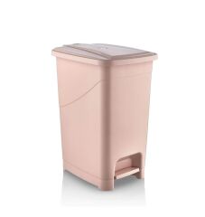 Omnipazar SRL-3030 Slim Pedallı Plastik Çöp Kovası İç Kovalı 40 litre Pembe