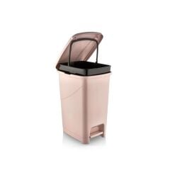 Omnipazar SRL-3029 Slim Pedallı Plastik Çöp Kovası İç Kovalı 25 litre Pembe