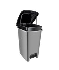 Omnipazar SRL-3030 Slim Pedallı Plastik Çöp Kovası İç Kovalı 40 lt Antrasit (116)