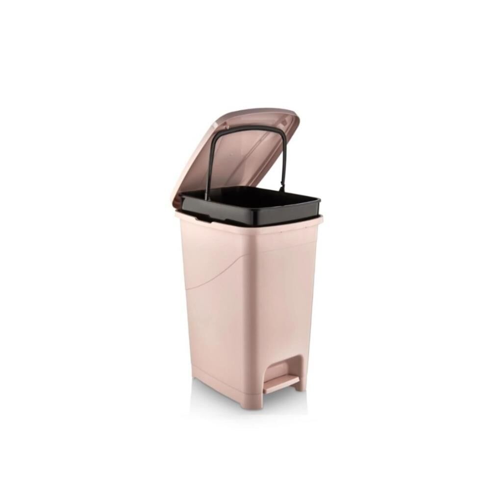 Omnipazar SRL-3028 Slim Pedallı İç Kovalı Plastik Çöp Kovası 15 Litre Pembe