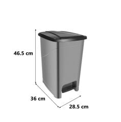 Omnipazar SRL-3029 Slim Pedallı Plastik Çöp Kovası İç Kovalı 25 lt