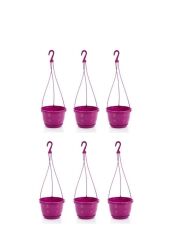 Omnipazar SO-SM01 Safir Makrome Askılı Balkon Saksı 1,7 lt Vişne 6 Adet