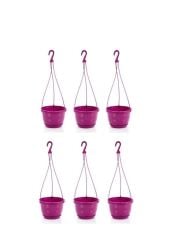 Omnipazar SO-SM01 Safir Makrome Askılı Balkon Saksı 1,7 lt Vişne 6 Adet