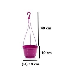 Omnipazar SO-SM01 Safir Makrome Askılı Balkon Saksı 1,7 lt Vişne 6 Adet