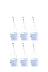 Omnipazar SO-SM01 Safir Makrome Askılı Balkon Saksı 1,7 lt Beyaz 6 Adet